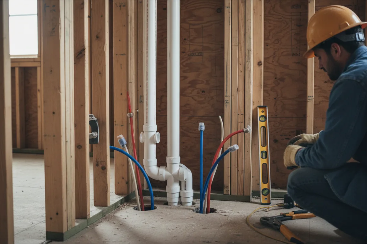 Drain and supply rough-in during Garbage Disposal Repair in Campton